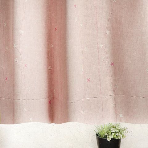 厚地生地の小窓用カフェカーテン