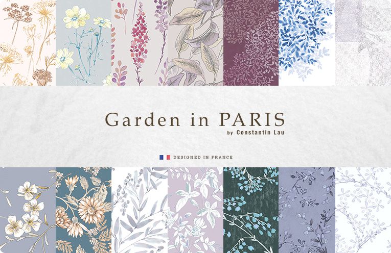 パリのお庭の花々をモチーフにデザイン