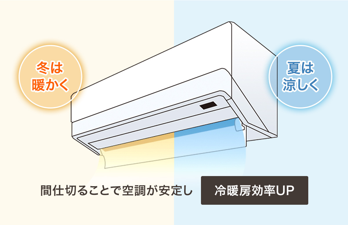 つっぱり式ロールスクリーン「ローリープロップ」で冷暖房効率アップ