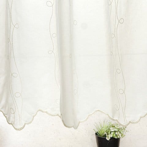 トルコ刺繍小窓用カフェカーテン